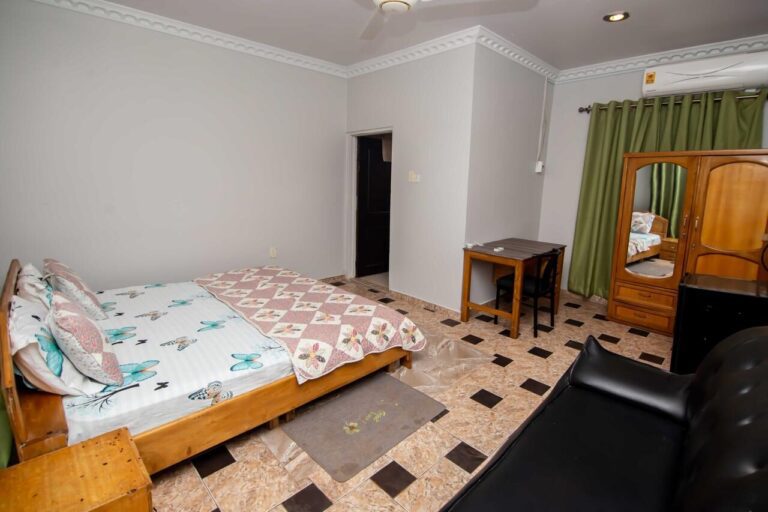 Modern hotel room at Queen Plaza Hotel in Accra Ghana